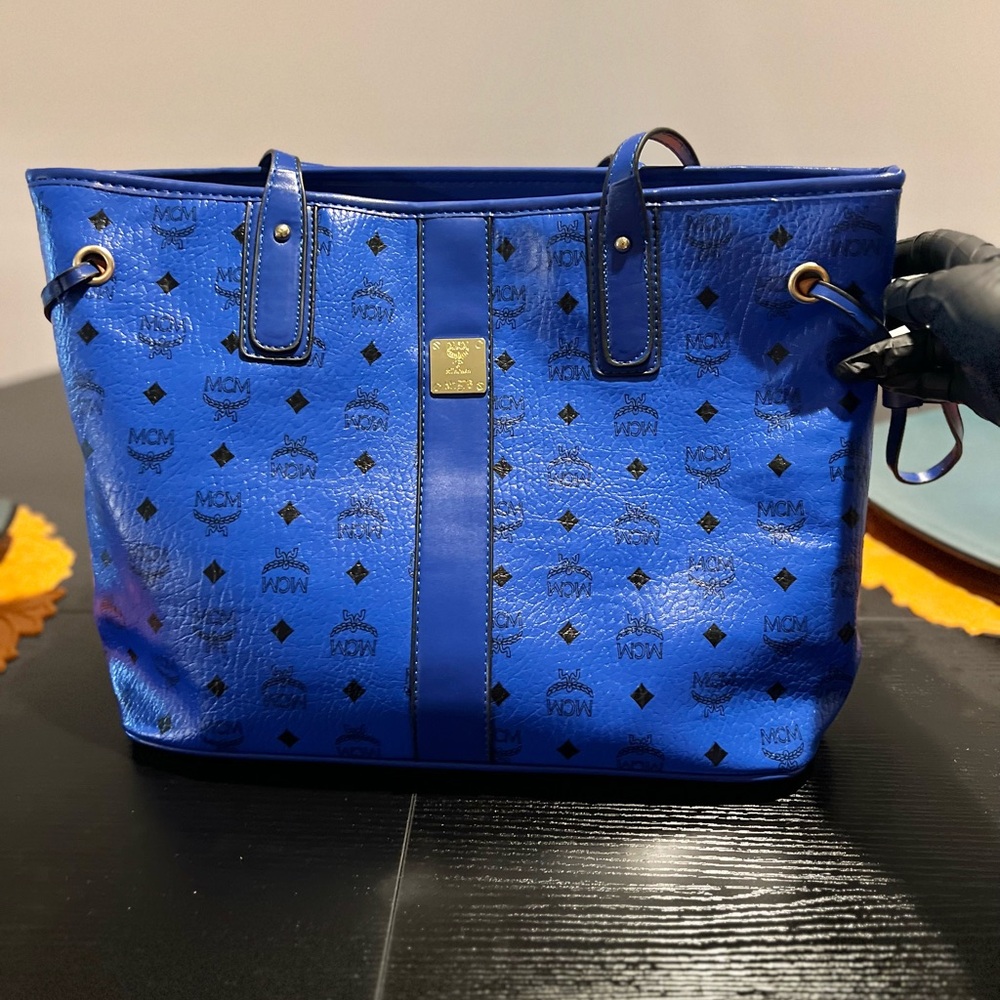 MCM Blue Shopper Tote
